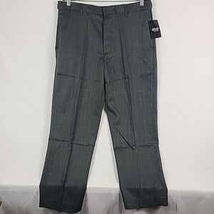 NEW Botany 500 Men's Dress Pants Grey Plaid Wrinkle Free Breathable Sz 36x29